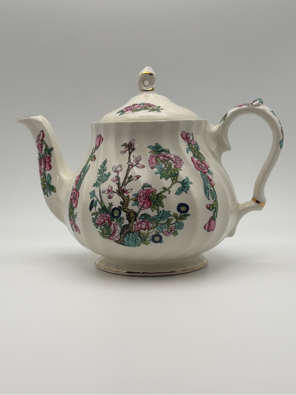 VTG Sadler England Porcelain Teapot w/Gold Trim
